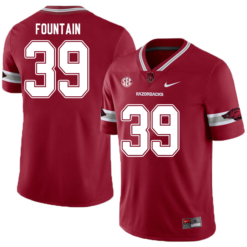 Men #39 H.T. Fountain Arkansas Razorbacks College Football Jerseys Sale-Alternate
